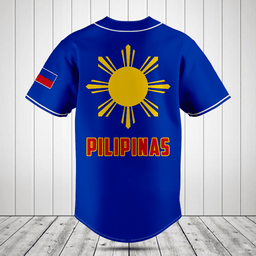 Pilipinas Flag Blue Baseball Jersey Shirt