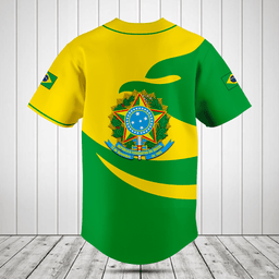 Brasil Flag Fire Style Baseball Jersey Shirt