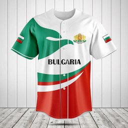 Bulgaria Flag Fire Style Baseball Jersey Shirt
