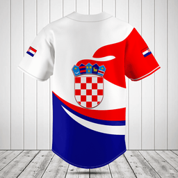 Croatia Flag Fire Style Baseball Jersey Shirt