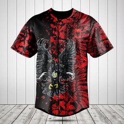 Albania Eagle Glass 3D Baseball Jersey Shirt