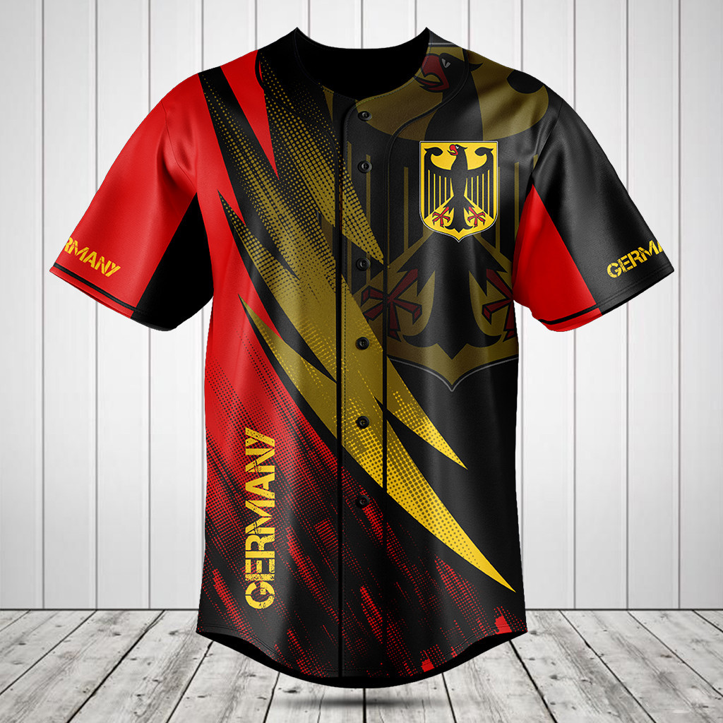 Germany Coat Of Arms Fire Style Baseball Jersey Shirt