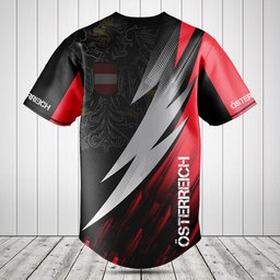 Österreich Coat Of Arms Fire Style Baseball Jersey Shirt