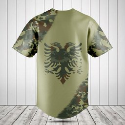 Albania Coat Of Arms Camo Baseball Jersey Shirt