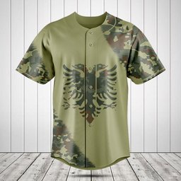 Albania Coat Of Arms Camo Baseball Jersey Shirt
