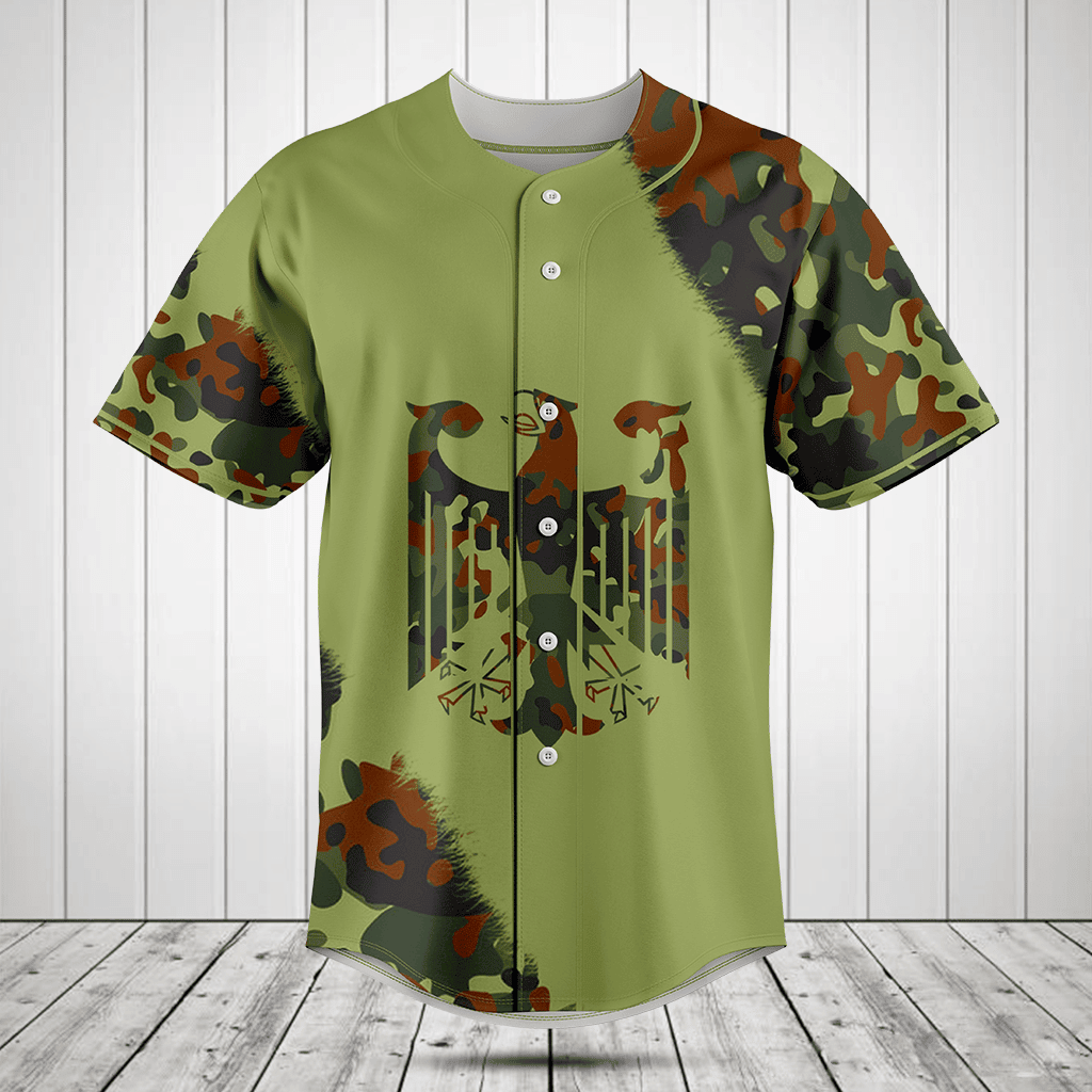 Germany Coat Of Arms Camo Baseball Jersey Shirt