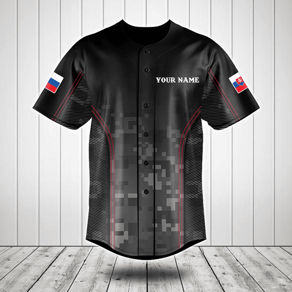 Customize Slovakia Camo Anthem Baseball Jersey Shirt