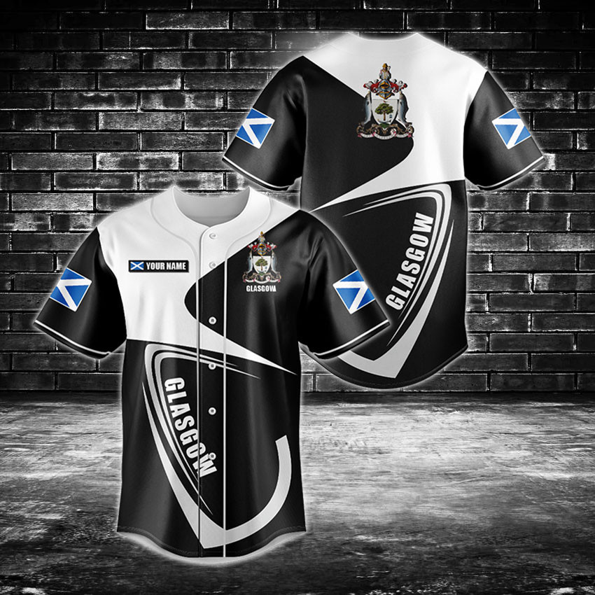 Customize Glasgow Coat Of Arms Baseball Jersey Shirt