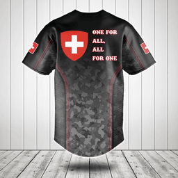 Customize Switzerland Camo Motto Baseball Jersey Shirt