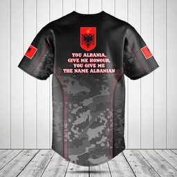 Customize Albania Camo Motto Baseball Jersey Shirt