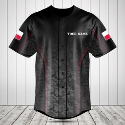 Customize Poland Camo Anthem Baseball Jersey Shirt