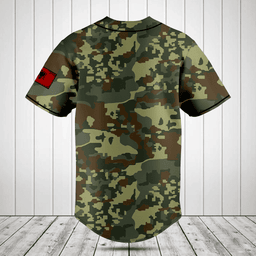 Customize Albania Coat Of Arms Camouflage Baseball Jersey Shirt