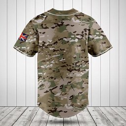 Customize United Kingdom Coat Of Arms Camouflage Flag Baseball Jersey Shirt