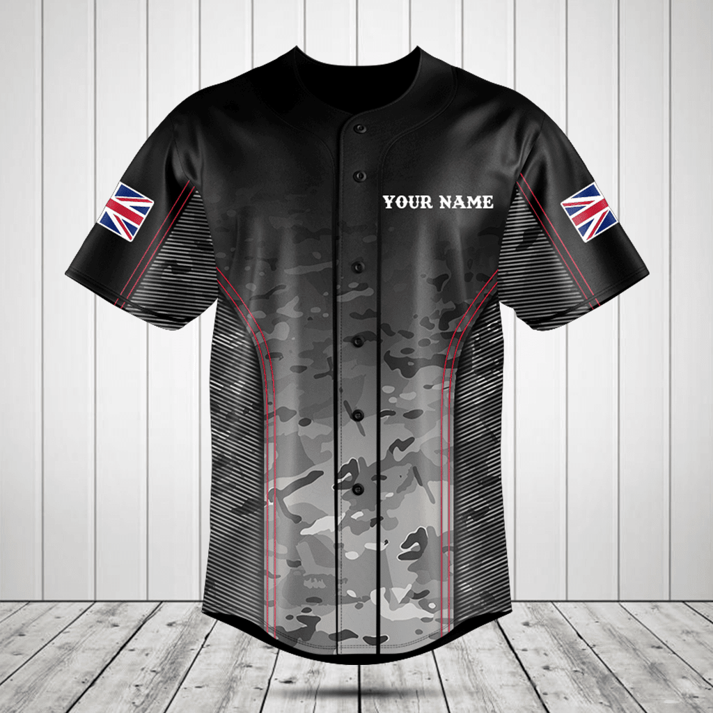 Customize United Kingdom Camo Anthem Baseball Jersey Shirt