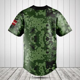 Customize Denmark Coat Of Arms Camouflage Baseball Jersey Shirt