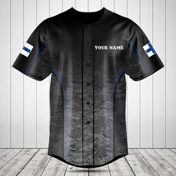 Customize Finland Camo Anthem Baseball Jersey Shirt