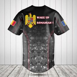 Customize Romania Camo Anthem Baseball Jersey Shirt