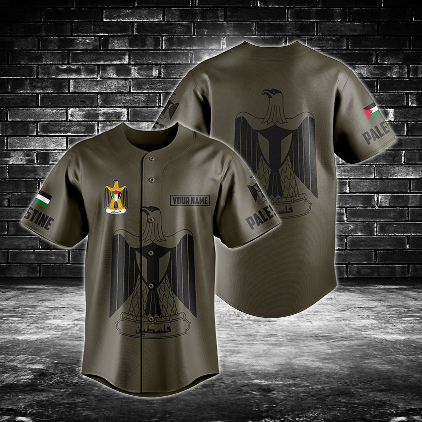 Customize Palestine Coat Of Arms Baseball Jersey Shirt