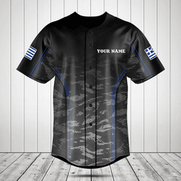Customize Greece Camo Anthem Baseball Jersey Shirt