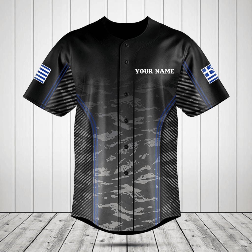 Customize Greece Camo Anthem Baseball Jersey Shirt