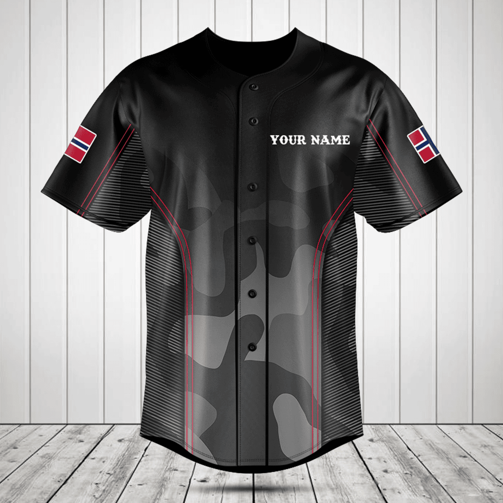 Customize Norway Camo Anthem Baseball Jersey Shirt