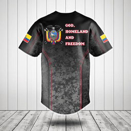 Customize Ecuador Camo Motto Baseball Jersey Shirt