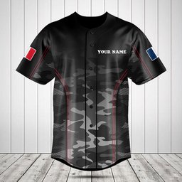 Customize France Camo Motto Baseball Jersey Shirt