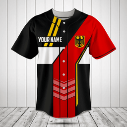 Customize Germany Flag Speed Style Baseball Jersey Shirt