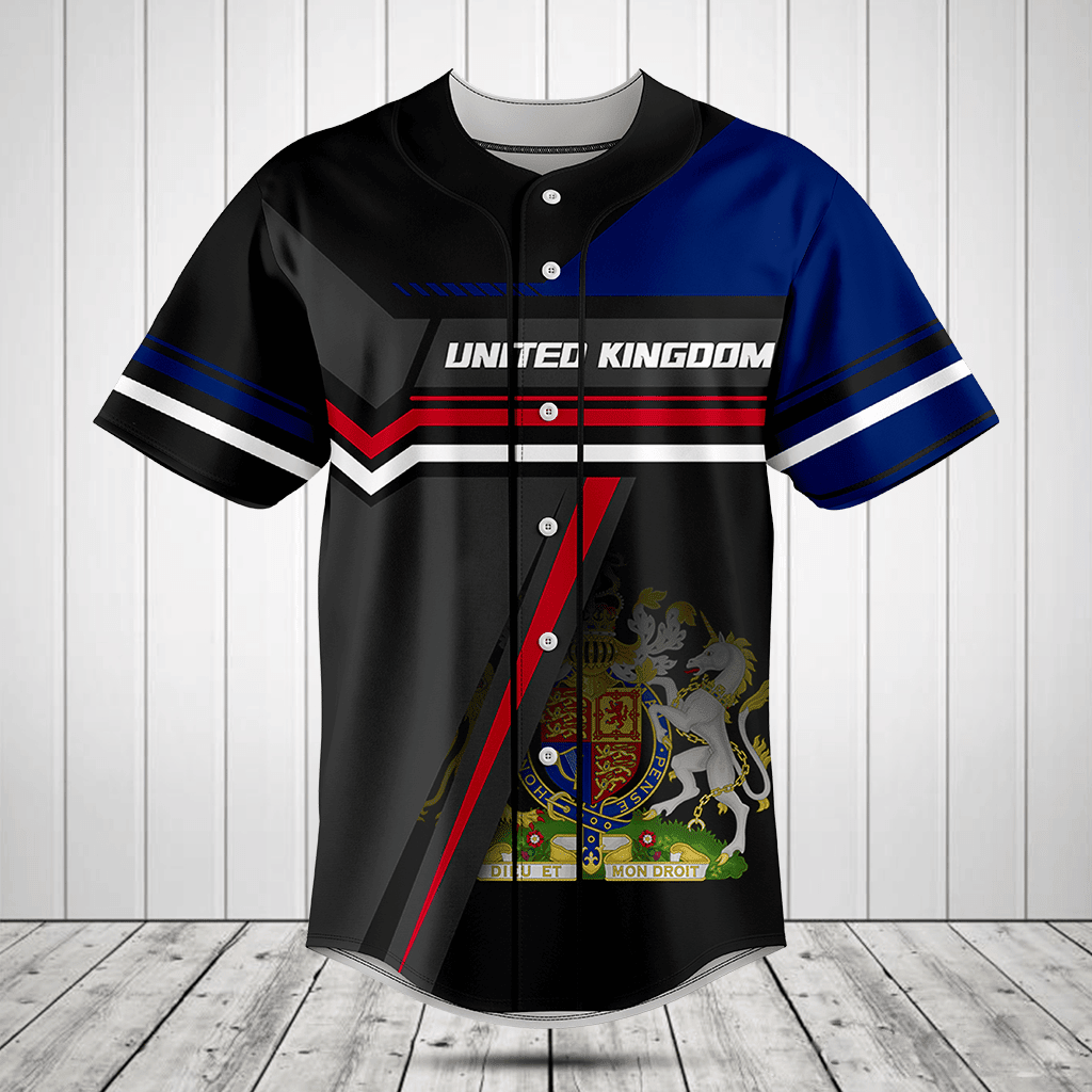 Customize United Kingdom Coat Of Arms 3D Baseball Jersey Shirt
