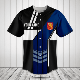 Customize Finland Flag Speed Style Baseball Jersey Shirt