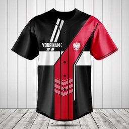 Customize Poland Flag Speed Style Baseball Jersey Shirt