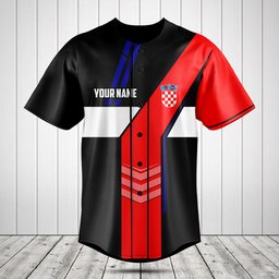 Customize Croatia Flag Speed Style Baseball Jersey Shirt