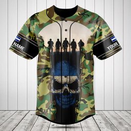 Customize Honduras 3D Skull Flag Camouflage Baseball Jersey Shirt