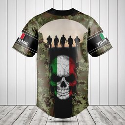 Customize Italy 3D Skull Flag Camouflage Baseball Jersey Shirt