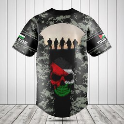 Customize Palestine 3D Skull Flag Camouflage Baseball Jersey Shirt