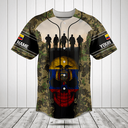 Customize Ecuador 3D Skull Flag Camouflage Baseball Jersey Shirt