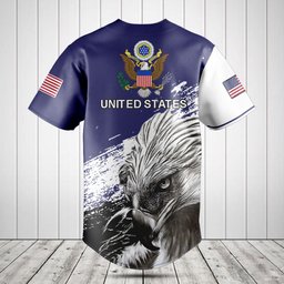Customize United States Coat Of Arms Eagle Baseball Jersey Shirt