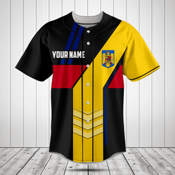Customize Romania Flag Speed Style Baseball Jersey Shirt
