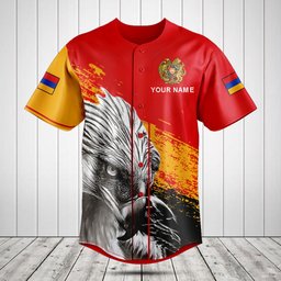 Customize Armenia Coat Of Arms 3D Baseball Jersey Shirt