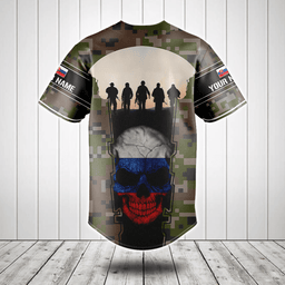 Customize Slovakia 3D Skull Flag Camouflage Baseball Jersey Shirt
