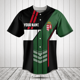 Customize Hungary Flag Speed Style Baseball Jersey Shirt