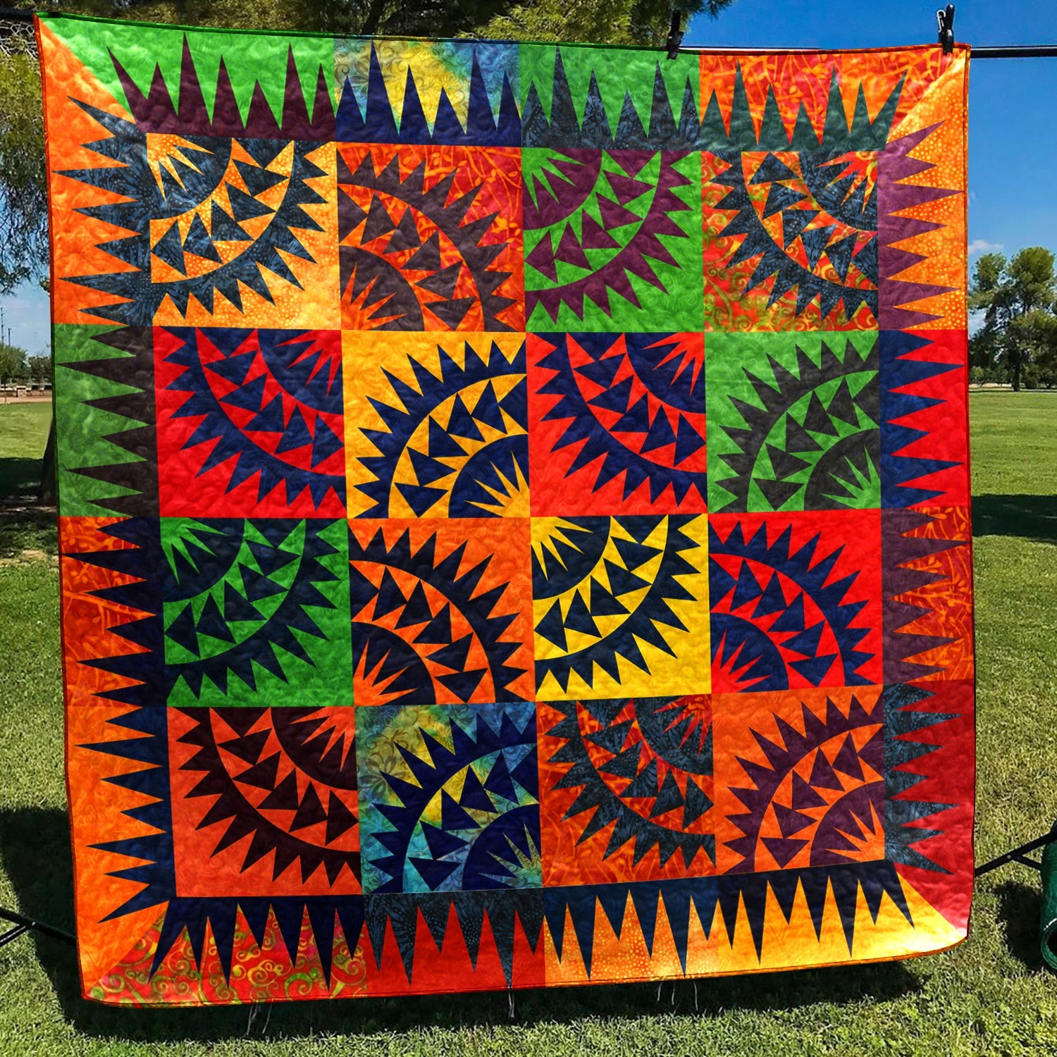 Colorful Flying Geese Quilt Blanket HN270602M