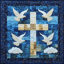 Dove With Christian Cross DAI231124046 Quilt Blanket