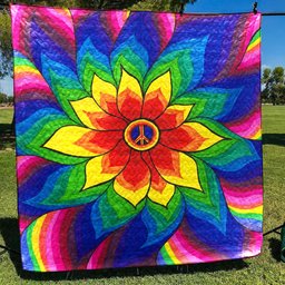 Hippie Flower Quilt Blanket HN220603M