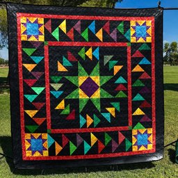 Flying Geese Colorful Quilt Blanket HN300603M