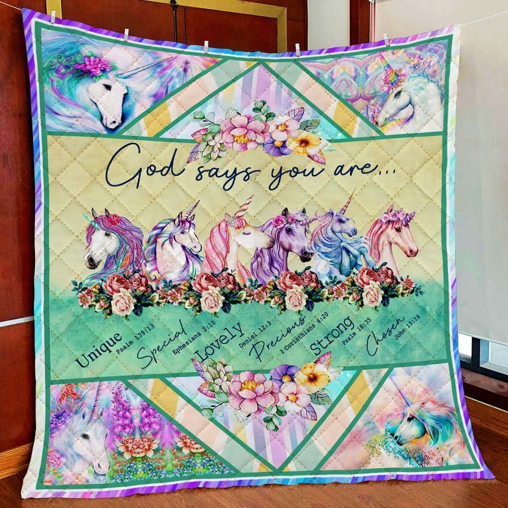 God Says You Are Unicorn ND191009 Quilt Blanket