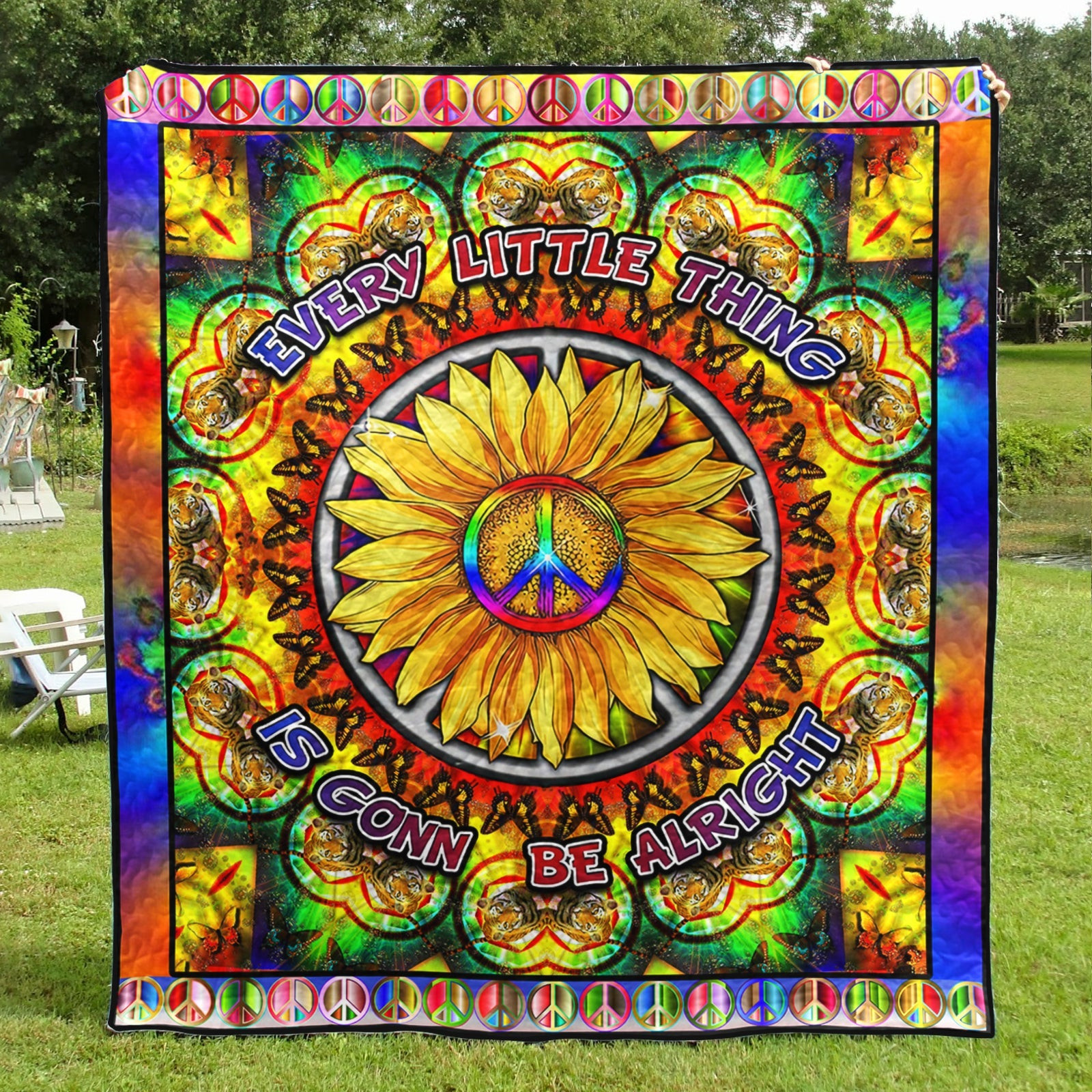 Hippie Sunflower Quilt Blanket TL050704Y