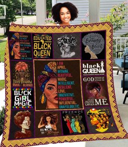 I Am April Woman Beautiful Magic Afro Girl CLA1712012Q Quilt Blanket