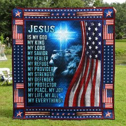 Jesus Is My God Lion Christian Quilt Blanket TL020603Y