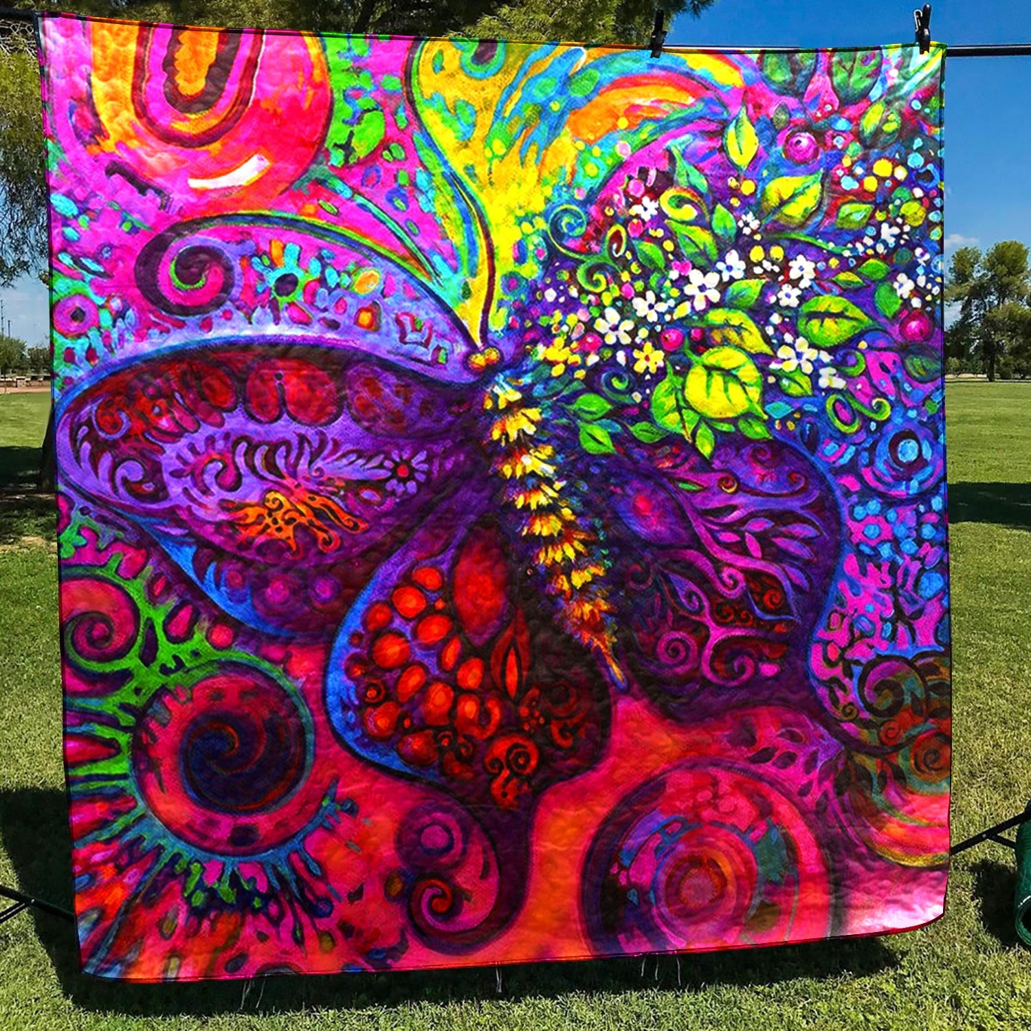 Butterfly Hippie Quilt Blanket HN240601M